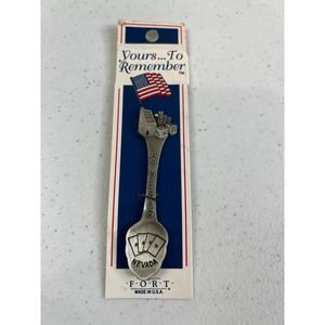 Fort Silver Nevada Las Vegas Souvenir Collector Dimensional Genuine Pewter Spoon